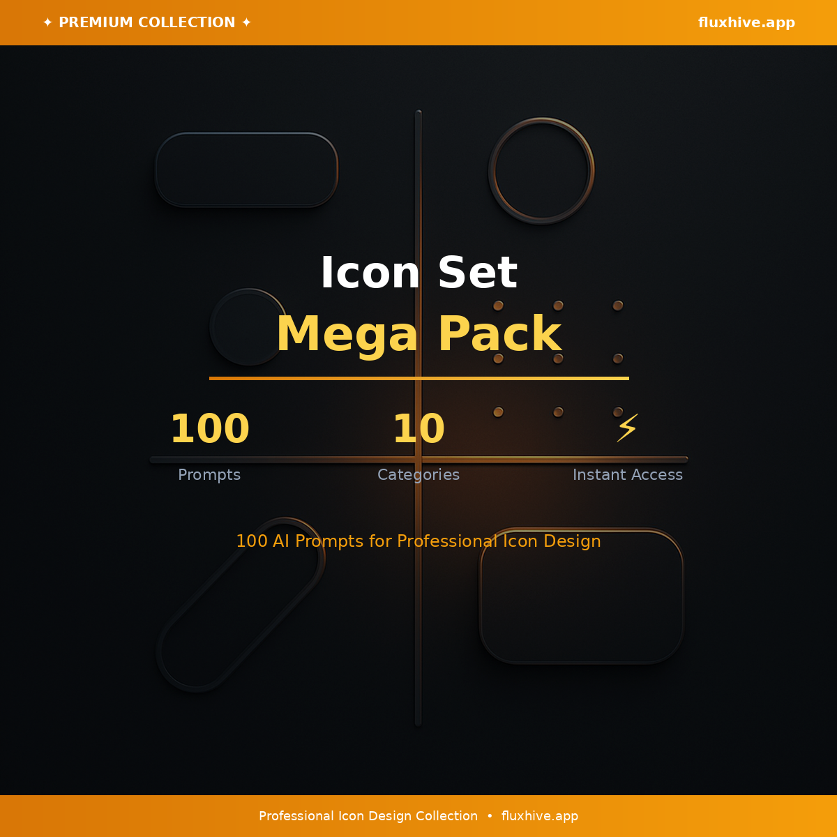 Icon Set Mega Pack — 100 AI Prompts for Professional Icon Design - Cover Image